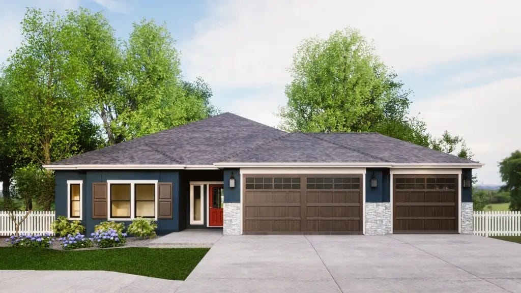 Charming blue house with stone, 3-car garage, Southern Oregon